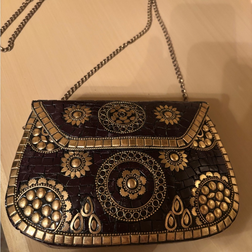 Elegant Gold and Brown Women's Purse.